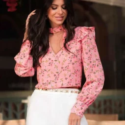 Blusa Cropped Floral Donna Bela